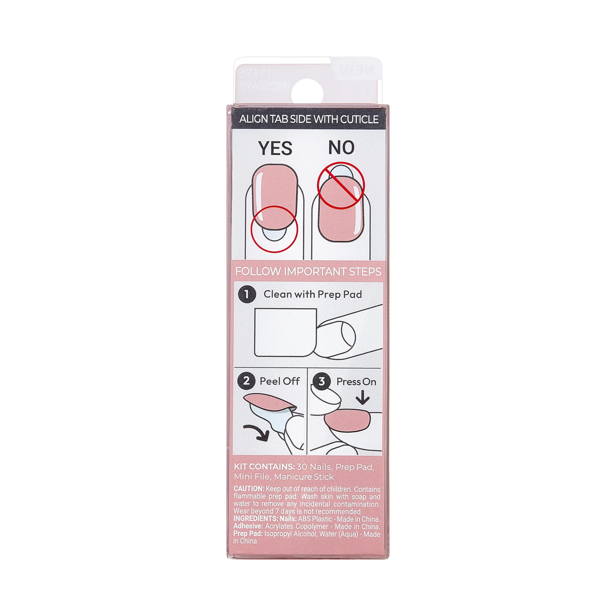 KISS side profile of a press-on nail showing contoured PureFit shape for seamless fit