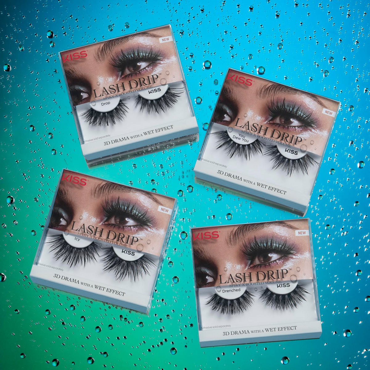 KISS Lash Drip close-up texture displaying wispy spiky fibers for dewy shine