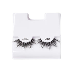 KISS Lash Drip clusters held in hand to show size and reusable convenience