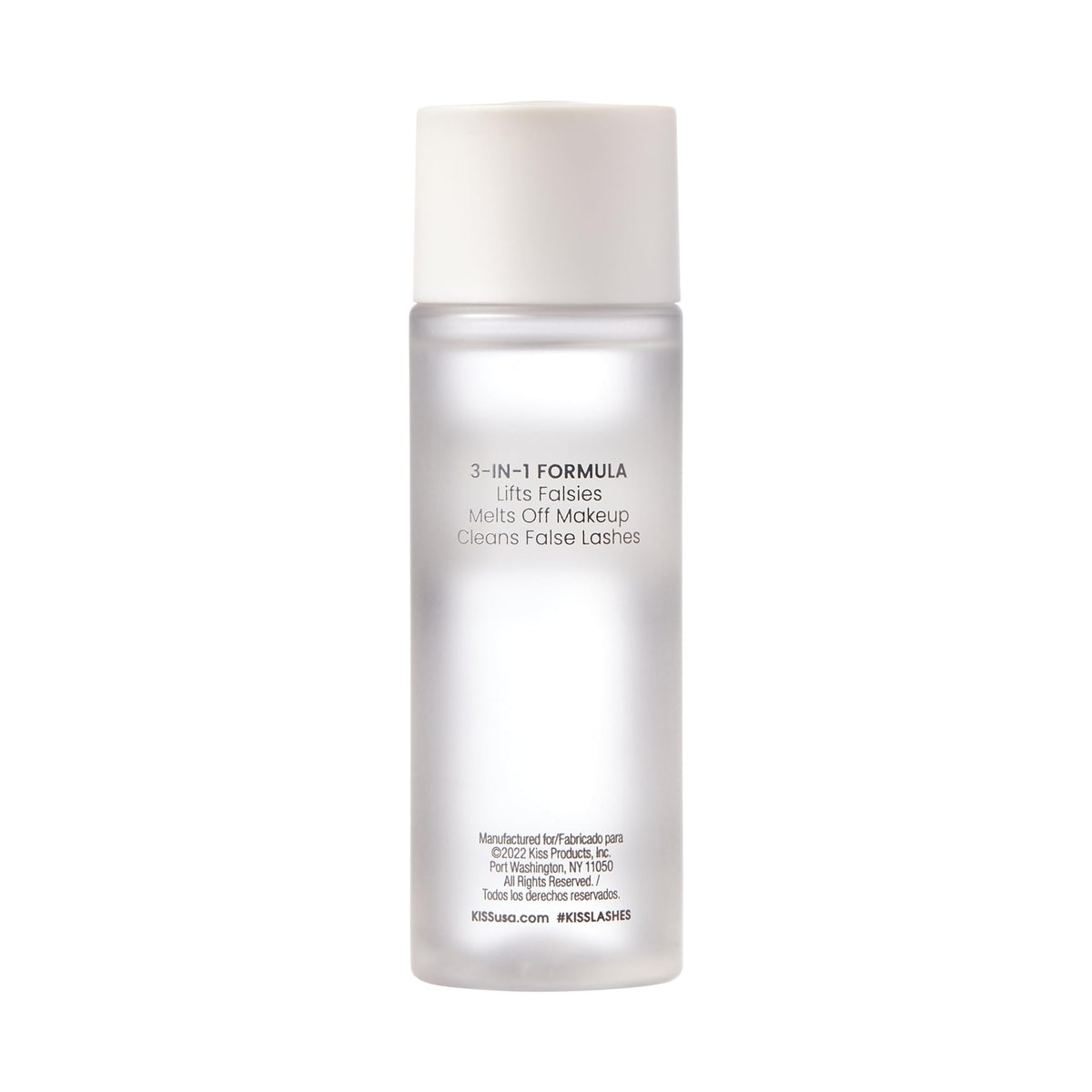 KISS bottle next to ruler illustrating 50 ml compact size for travel