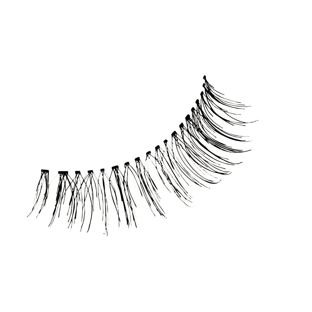 KISS lashes in hand to show 10mm size and portability for on-the-go use