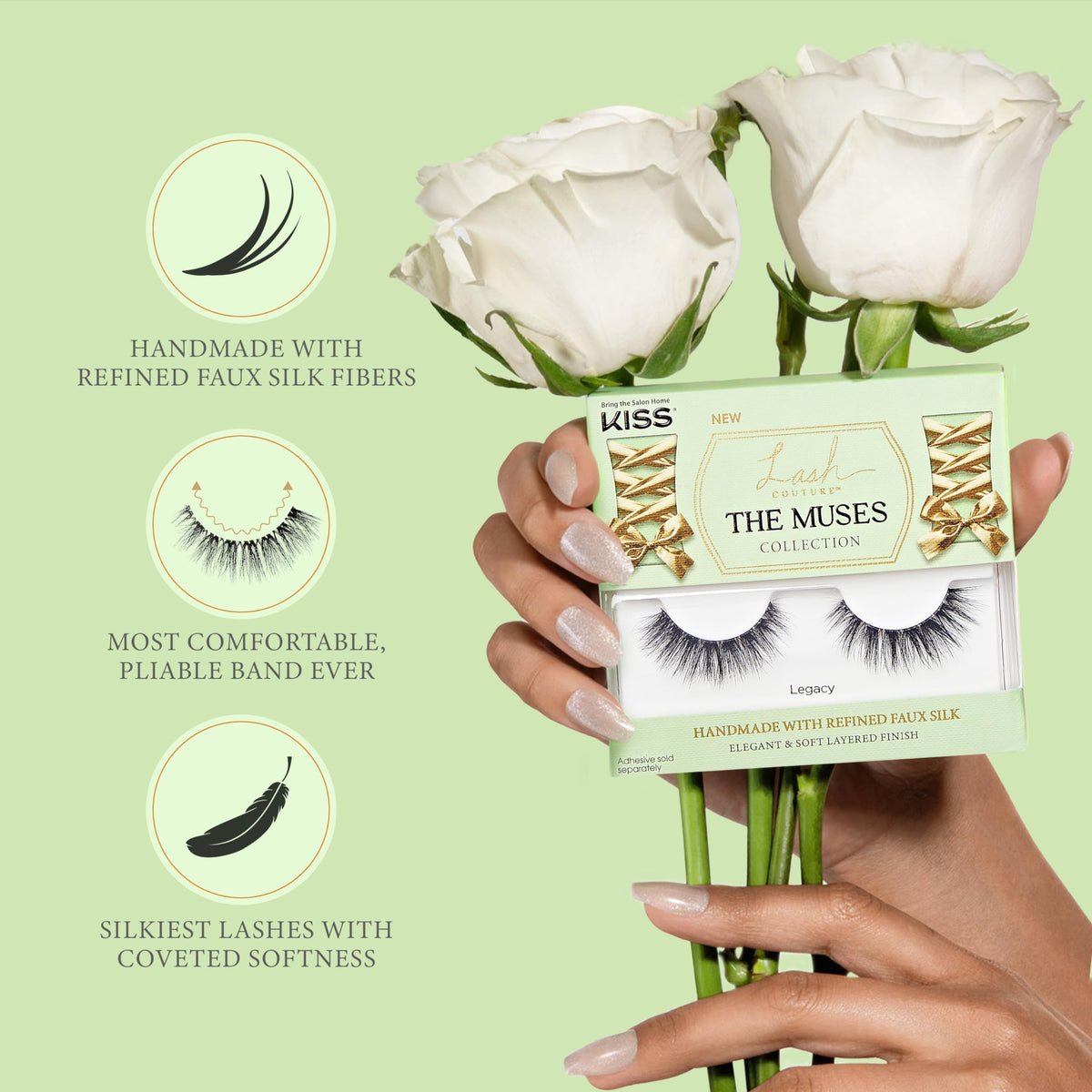 KISS Legacy applied on eye strip view demonstrating natural lift and comfortable fit