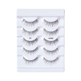 KISS lifestyle image with student-style makeup showing natural, classroom-ready lashes