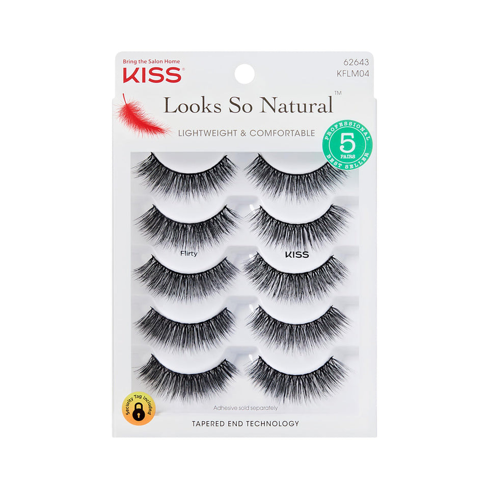 KISS front packaging showing multipack and Flirty style for everyday lashes