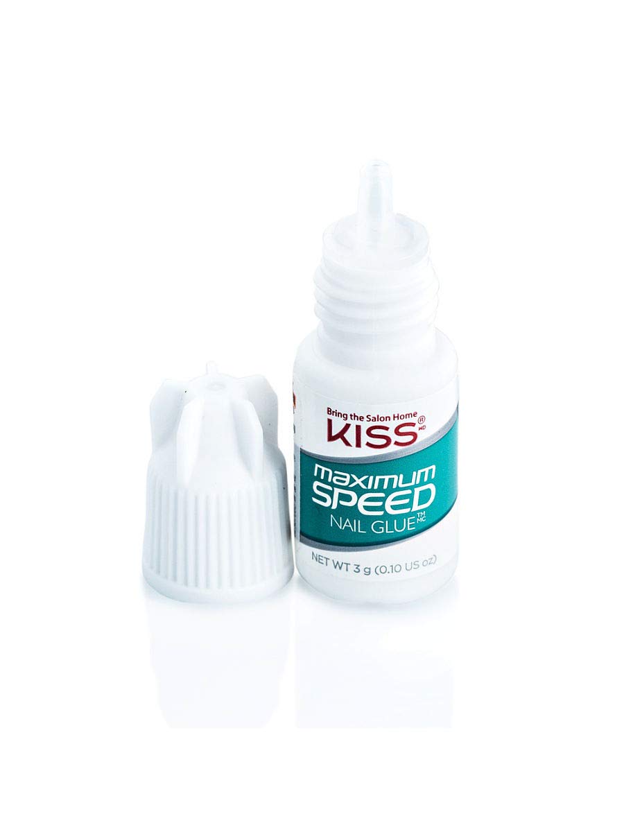 Lifestyle shot of KISS glue used to attach press-on nails quickly and securely