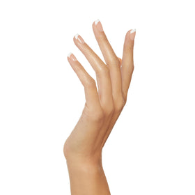 KISS nails on model hands demonstrating quick application and polished everyday look