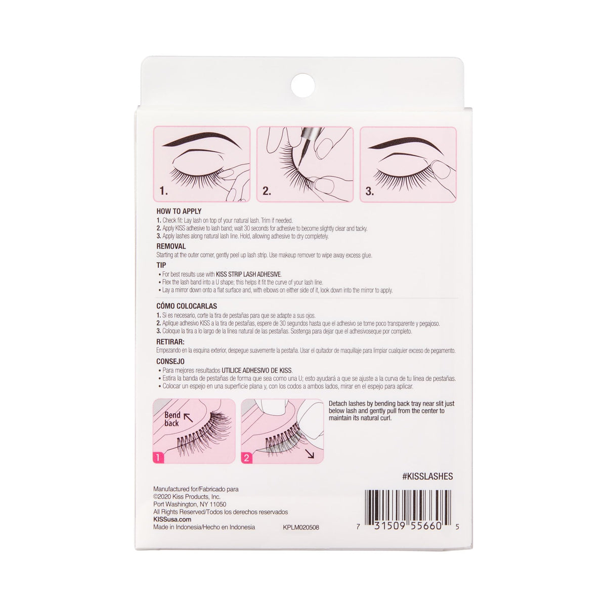 KISS lash held between fingers to show scale and lightweight feel