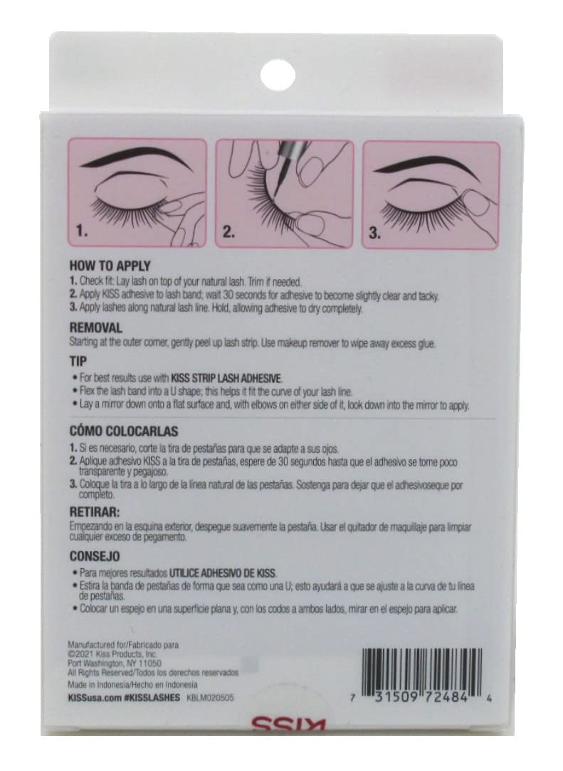 KISS close-up of flexible lash band and wispy fibers for comfortable fit