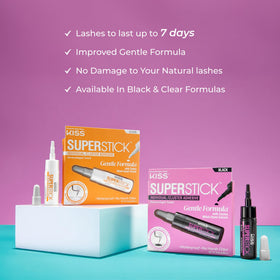 KISS SuperStick label and lid detail highlighting dermatologist-tested formula