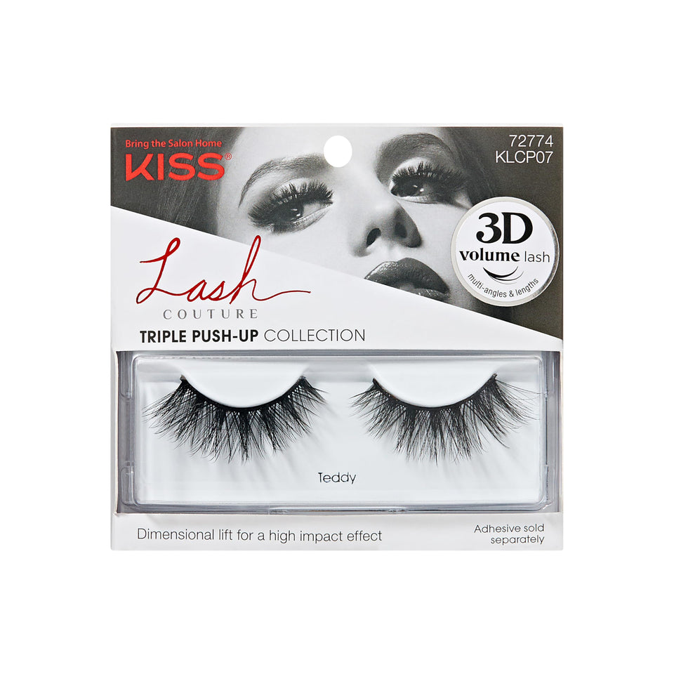 KISS Teddy front packaging showing style and 12mm length for bold volume