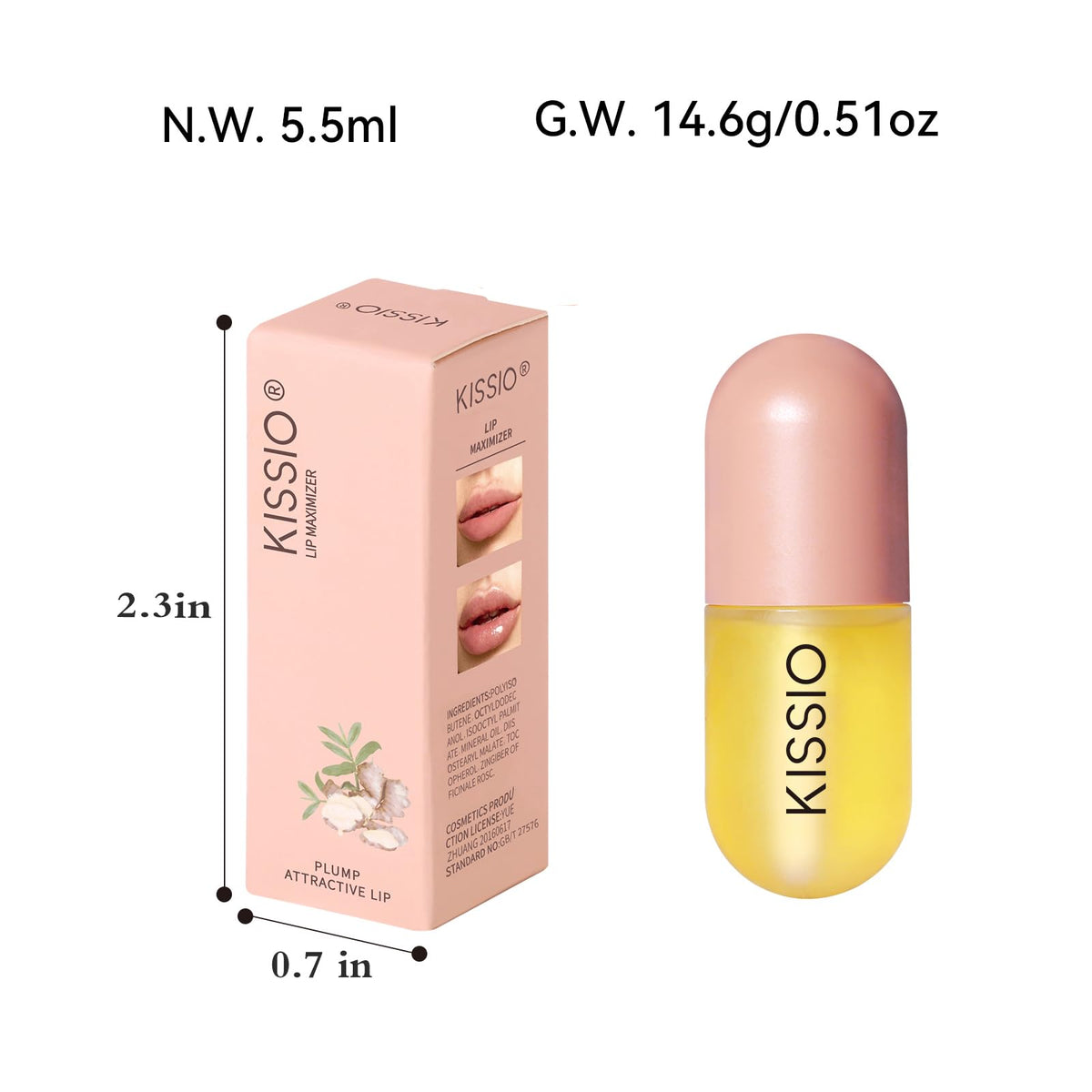KISSIO label close-up showing ingredients for safe, informed use