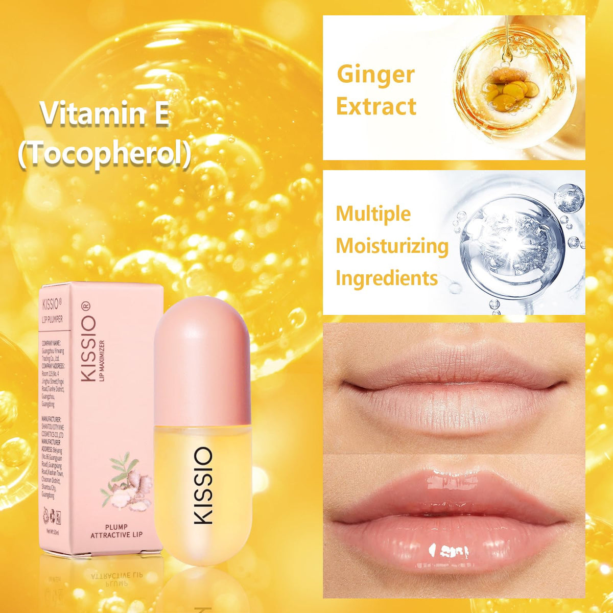 KISSIO gloss wand showing smooth texture and easy application benefit