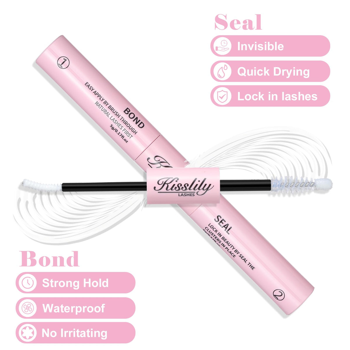 Kisslily dual-ended applicator close-up demonstrating bond and seal functionality