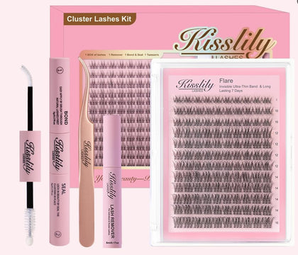 Kisslily front packaging showing complete lash kit and tools for easy application