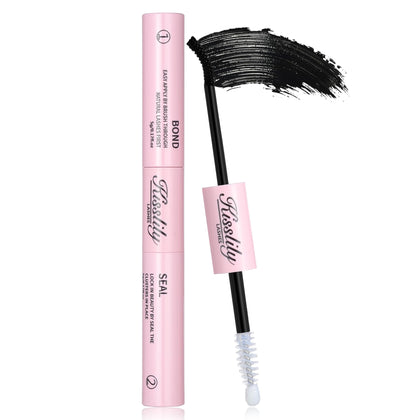 Kisslily front packaging showing 2-in-1 lash glue benefits