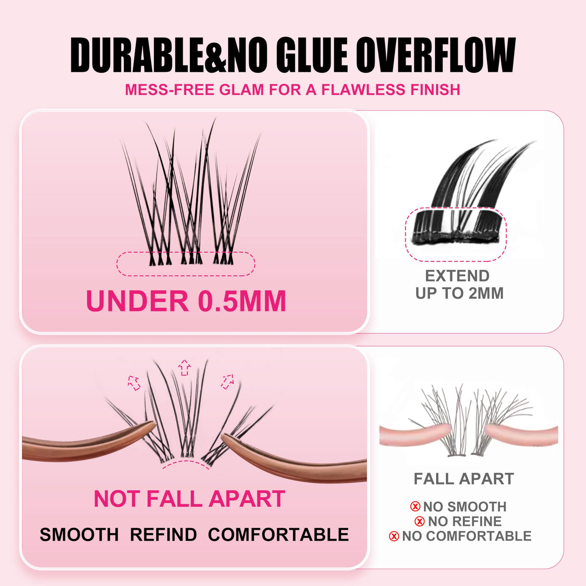 Kisslily waterproof glue and gentle remover bottles for durable wear and safe removal