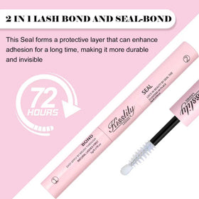Kisslily lash glue in use applying clusters for secure hold