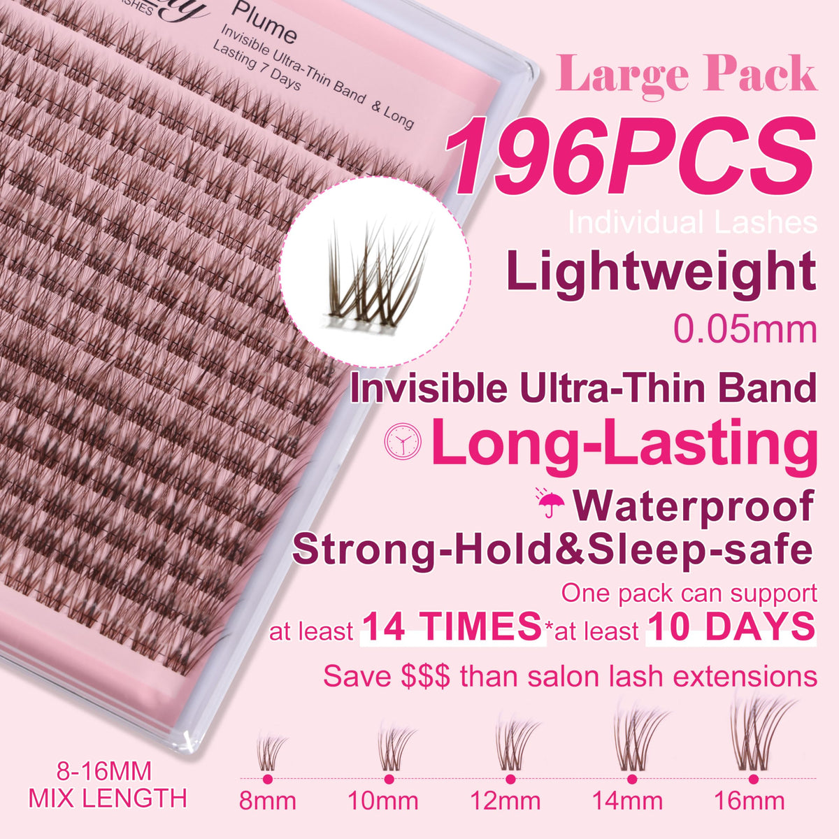 Kisslily close-up of transparent band highlighting invisible blend with natural lashes