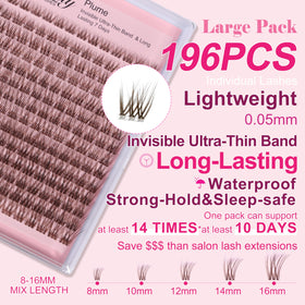 Kisslily close-up of transparent band highlighting invisible blend with natural lashes