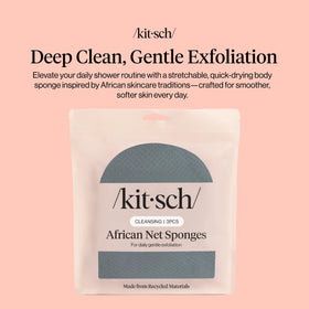 Kitsch close-up mesh texture highlighting gentle exfoliation