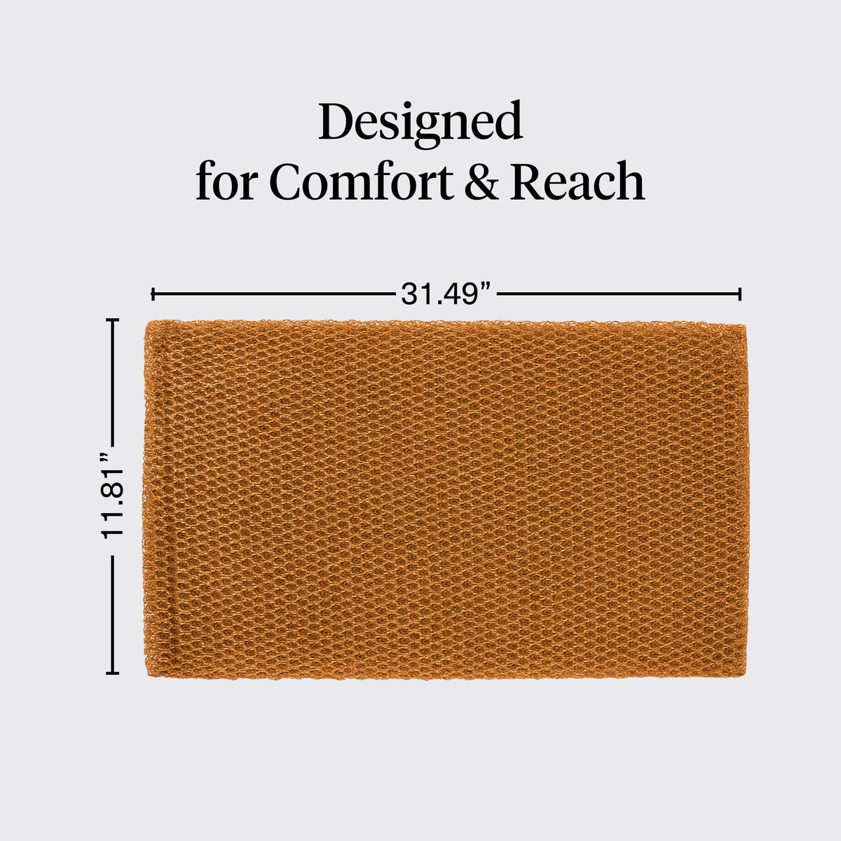 Kitsch sponge beside hand for scale showing compact, travel-friendly size