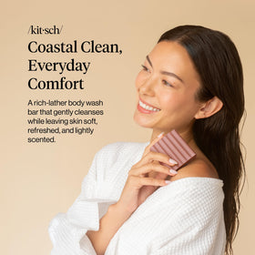 Kitsch amber shores ingredient label closeup showing paraben and sulfate-free benefit