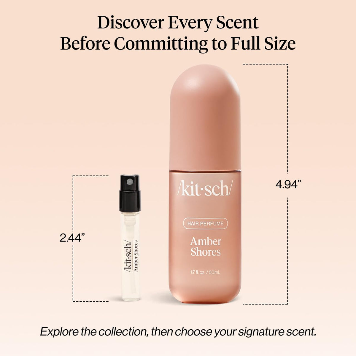 Kitsch Amber Shores spray used at beach for fresh, long-lasting scent