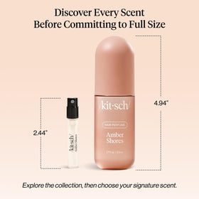 Kitsch Amber Shores spray used at beach for fresh, long-lasting scent