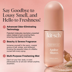 Kitsch spray nozzle close-up demonstrating fine mist for quick refresh
