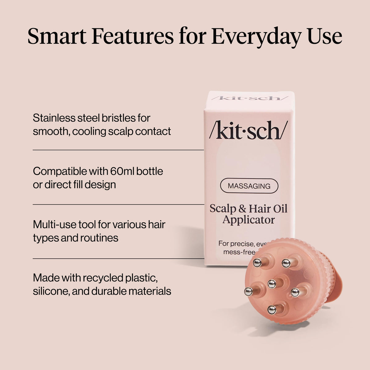 Kitsch applicator attached to 60ml bottle for precise root oiling benefit