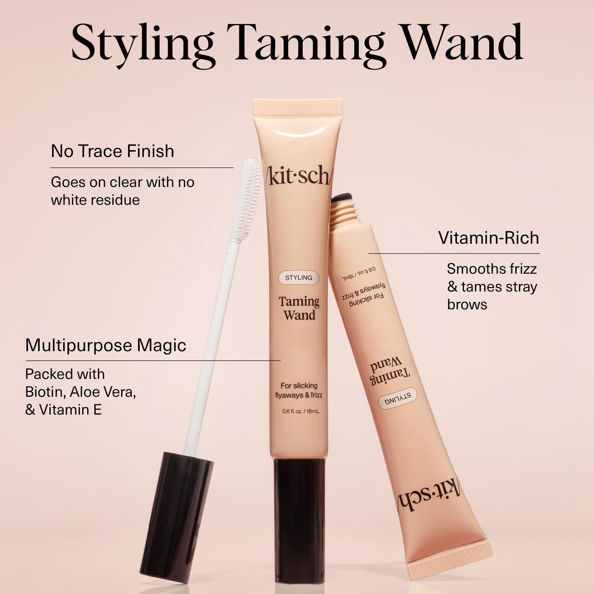 Kitsch applicator close-up showing soft tip for precise flyaway control