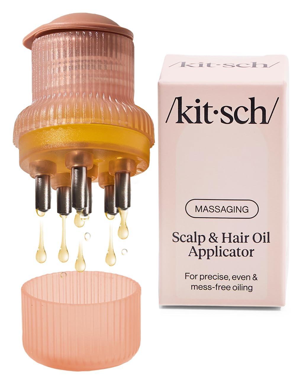 Kitsch applicator front view showing compact design and spill-free benefit