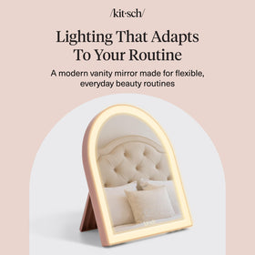 Kitsch mirror charging port close-up showing rechargeable, cord-free convenience
