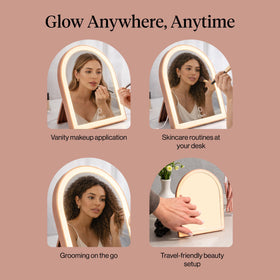 Kitsch mirror on a vanity styled scene showing everyday routines and décor harmony