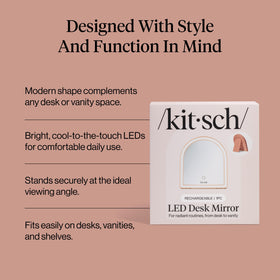 Kitsch mirror side view with kickstand extended for adjustable, stable positioning