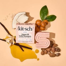 Kitsch bar staged in bathroom lifestyle setting promoting sustainable routine