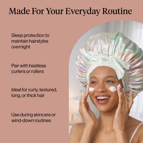 Kitsch Aura shown with heatless rollers to maintain overnight styles