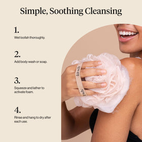 Kitsch ballet in shower lifestyle demonstrating rich, foamy lather