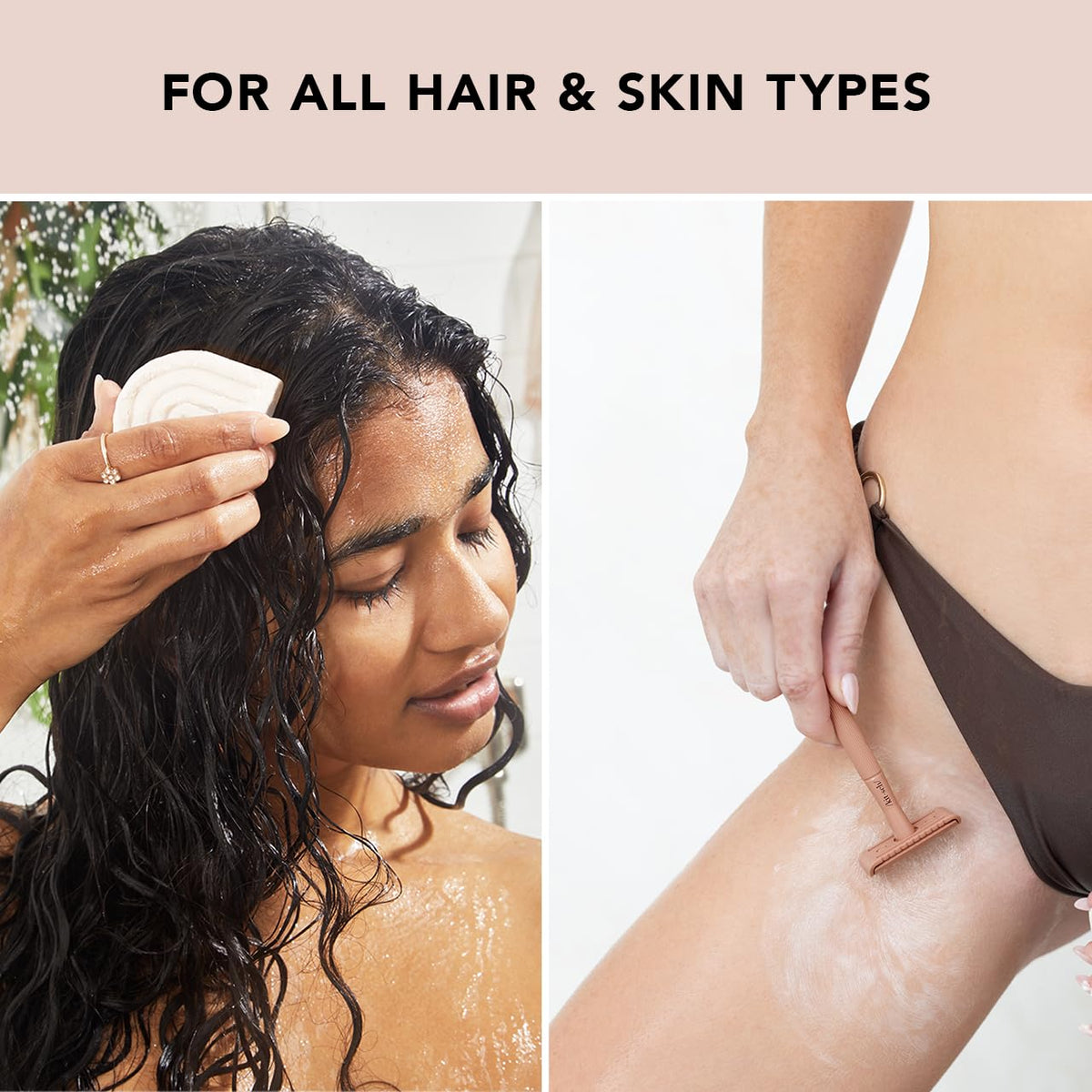 Kitsch bar applied to hair lengths for hydration and smoother manageability