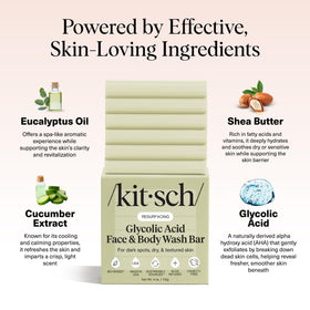 Kitsch bar in shower showing resurfacing body care use