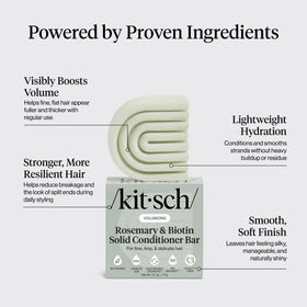 Kitsch conditioner bar in hand to show size and portability for easy travel and gym use