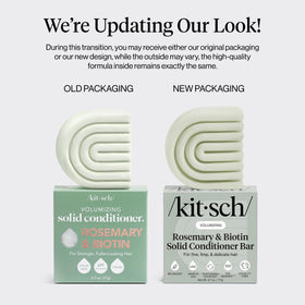 Kitsch ingredient label with rosemary, biotin, and peptides highlighting clean-beauty formulation benefits