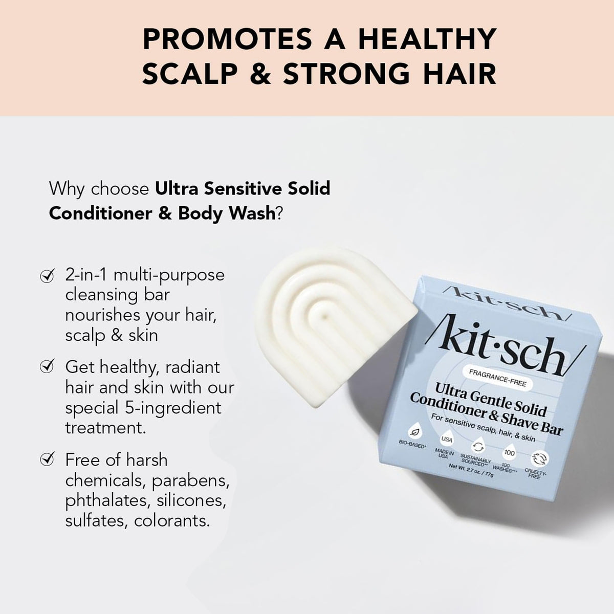 Kitsch bar lathering in hands for easy shave and conditioning slip