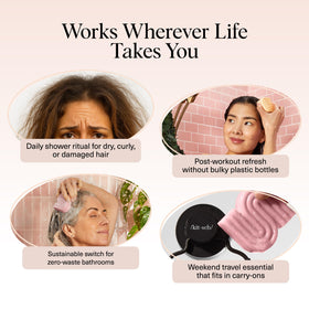 Kitsch solid shampoo and conditioner inside travel case for portability