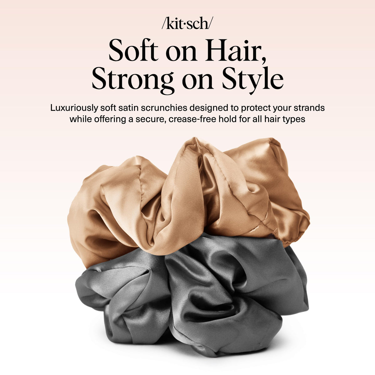 Kitsch scrunchie used overnight on pillow, protects hair while sleeping