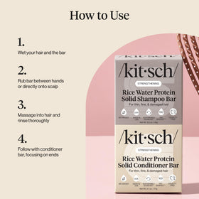 Kitsch before and after hair texture comparison showing smoother, stronger benefits