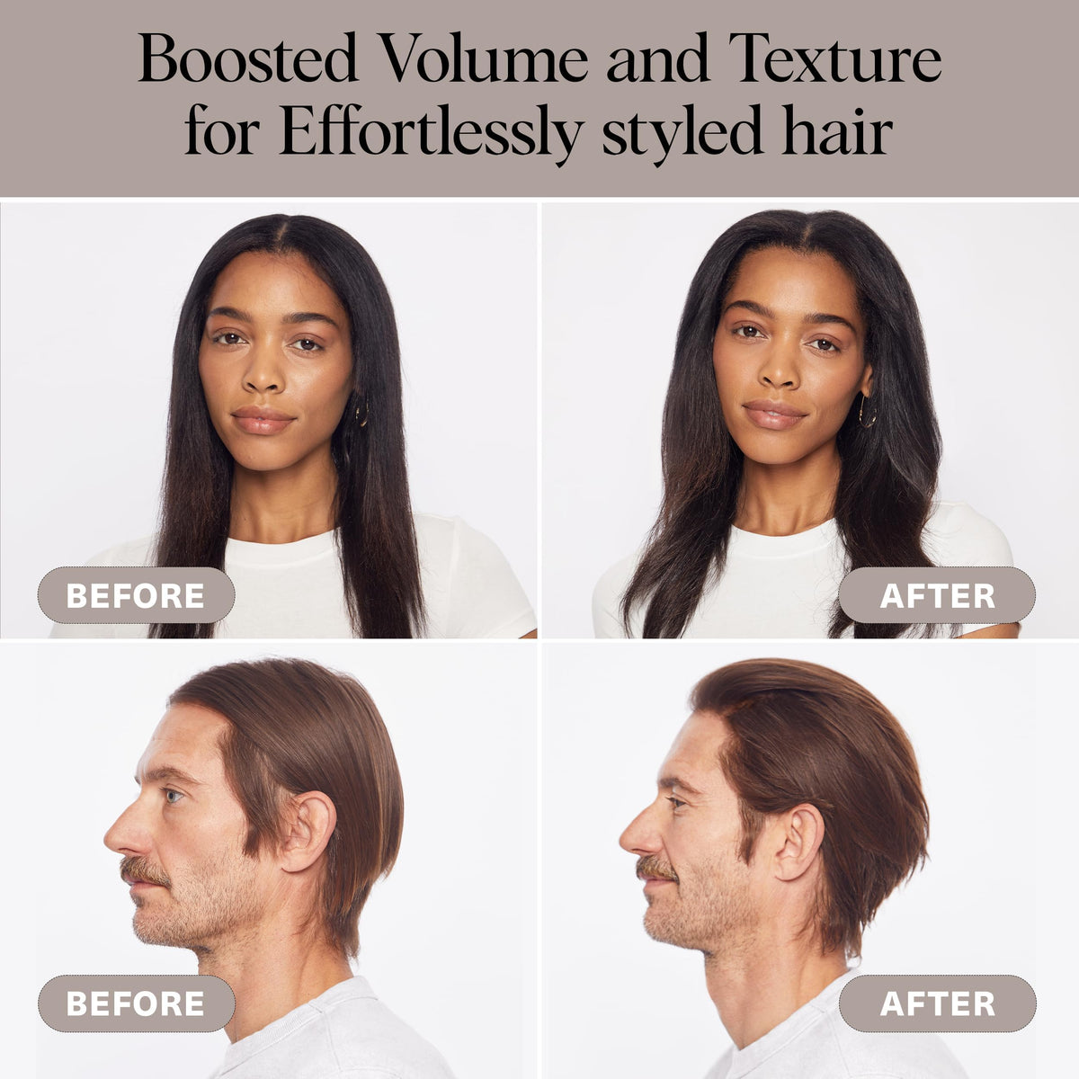 Kitsch before and after showing added lift and volume