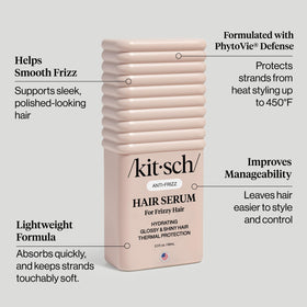 Kitsch before and after image showing reduced frizz and enhanced shine
