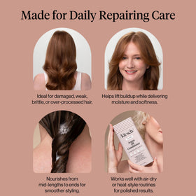 Kitsch before and after hair comparison showing reduced frizz and more shine