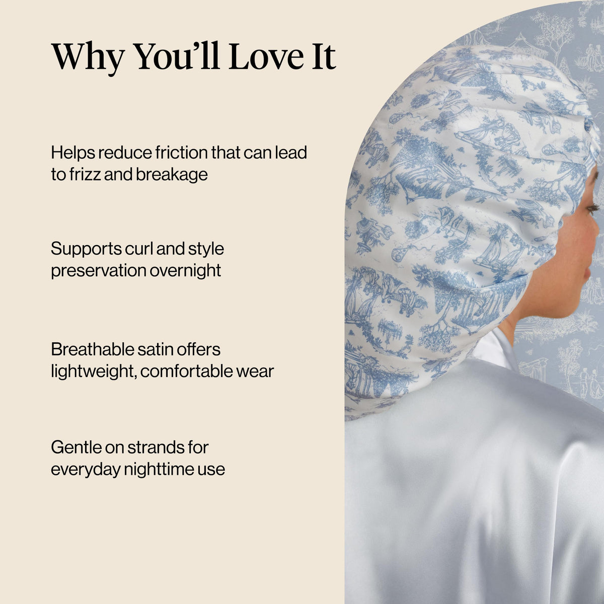 Kitsch Bridgerton inside view showing roomy cap for voluminous curly hair